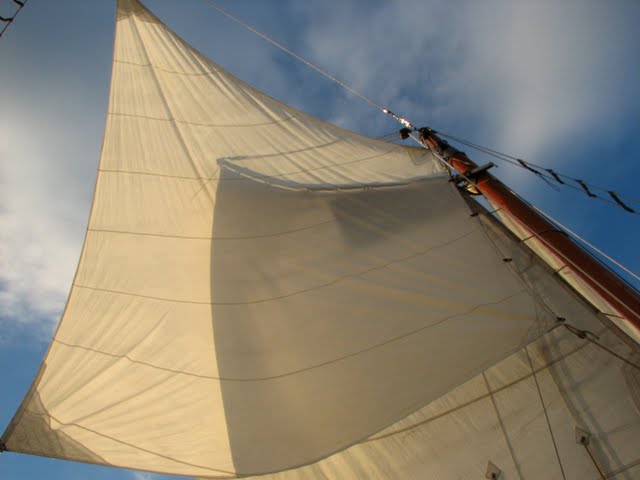 Fisherman to windward of foresail